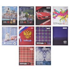 Тетрадь общая 48л. в клетку, блок №2, обложка 120г/м2, скрепка, 10 дизайнов GC ClipStudio